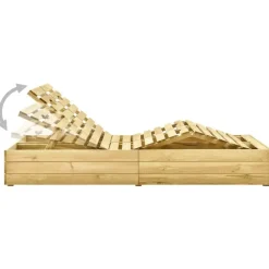 Ligbedden-vidaXL - Zonnestoel - Beige - Grenenhout