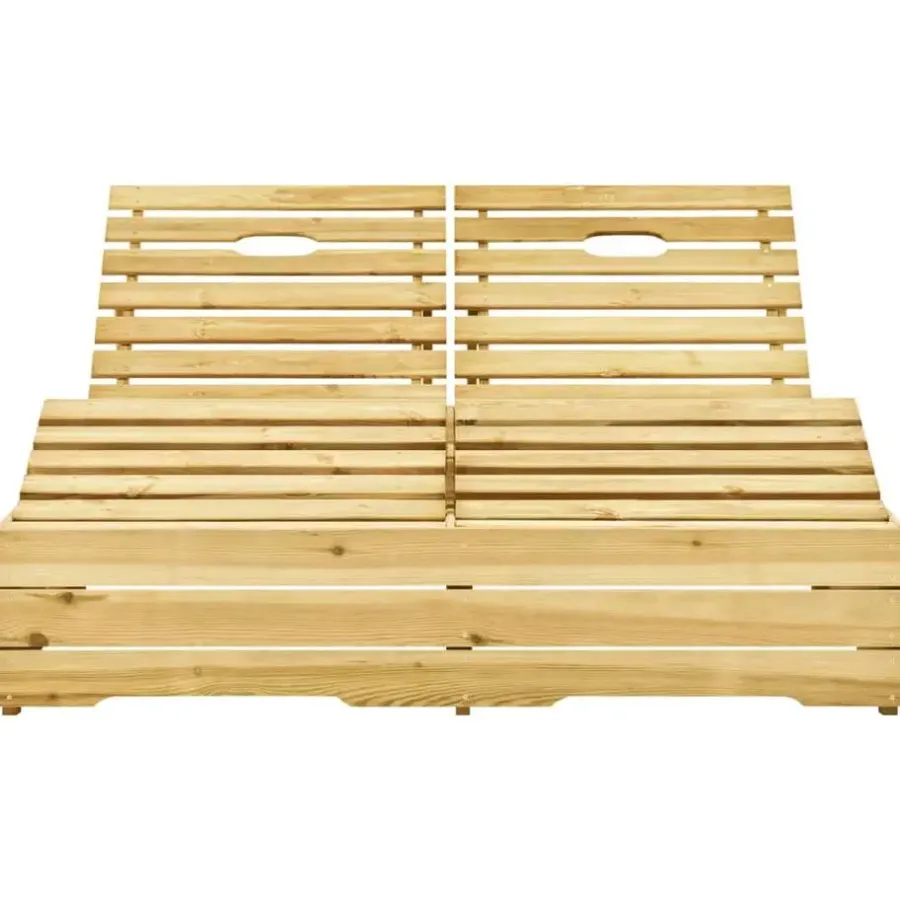 Ligbedden-vidaXL - Zonnestoel - Beige - Grenenhout