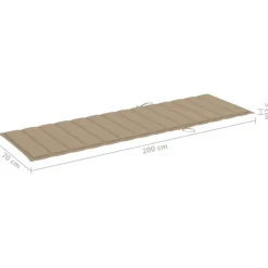 Ligbedden-vidaXL - Zonnestoel - Beige - Grenenhout