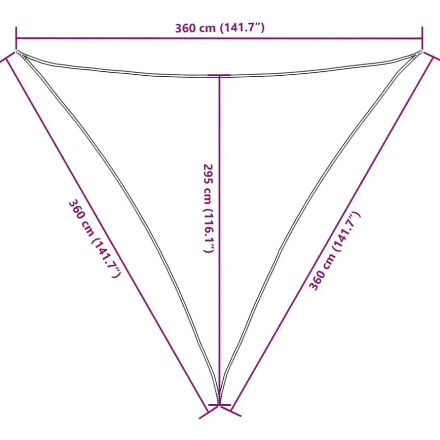 vidaXL - Zonnezeil - Antraciet - 3.6 x 3.6 x 3.6 m