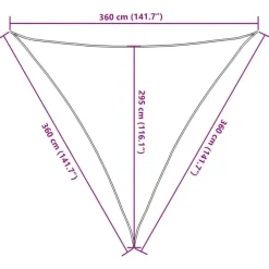 vidaXL - Zonnezeil - Antraciet - 3.6 x 3.6 x 3.6 m
