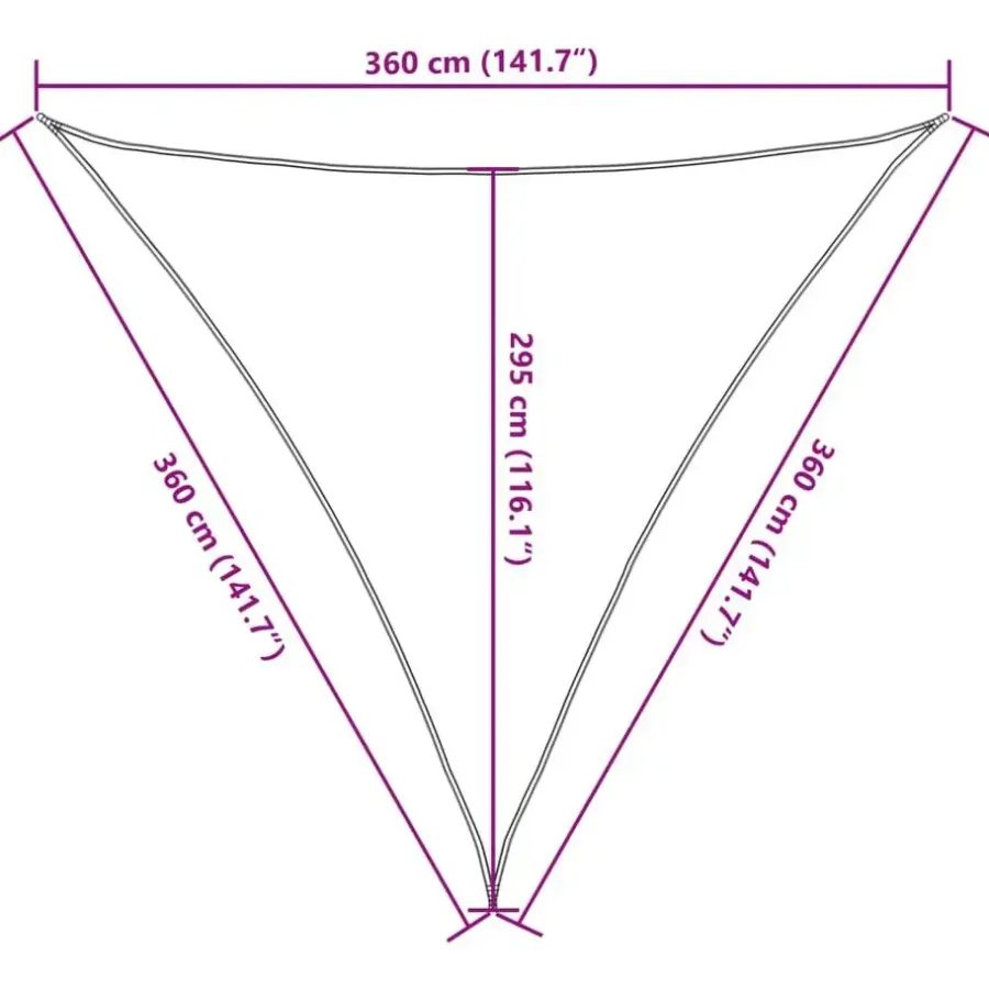 vidaXL - Zonnezeil - Antraciet - 3.6 x 3.6 x 3.6 m