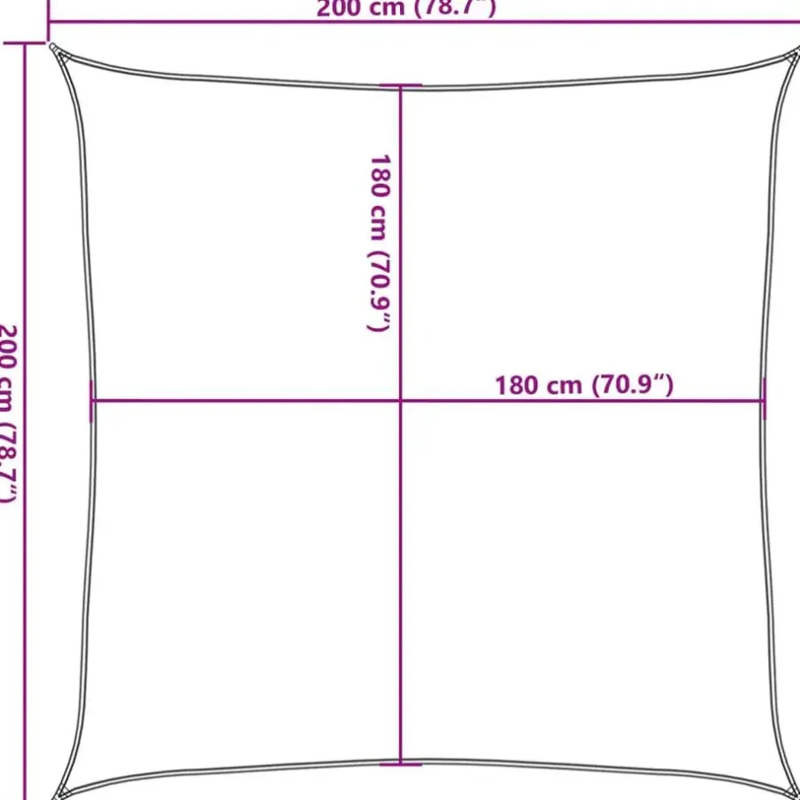 Schaduwdoeken-vidaXL - Zonnezeil - Antraciet - 2 x 2 m