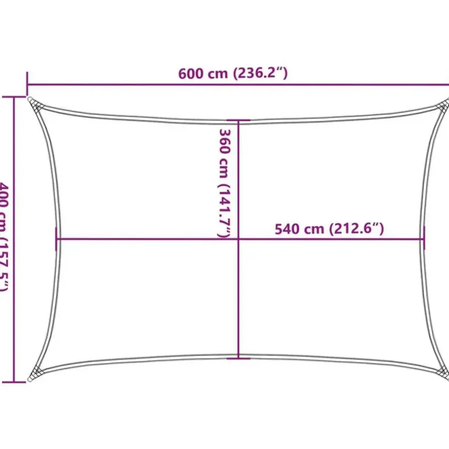 vidaXL - Zonnezeil - Crème - 4 x 6 m