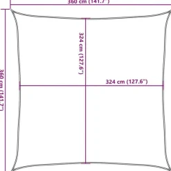 Schaduwdoeken-vidaXL - Zonnezeil - Wit - 3.6 x 3.6 m