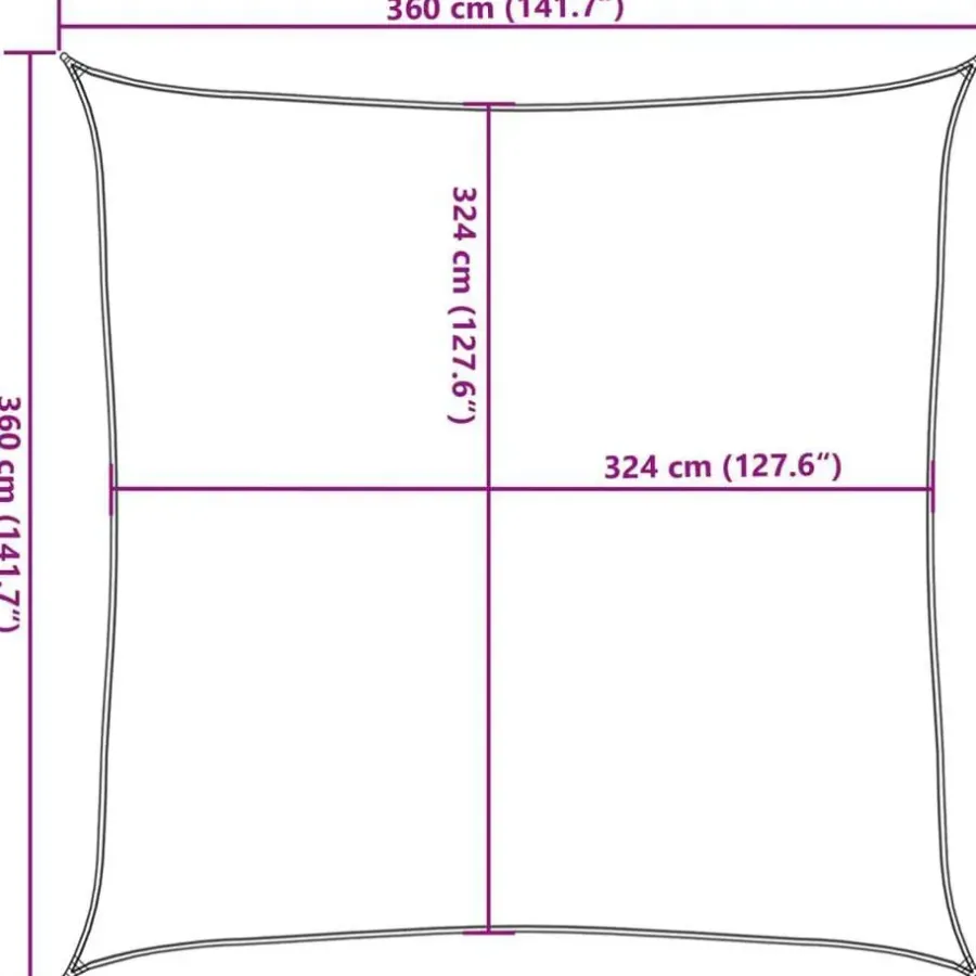 Schaduwdoeken-vidaXL - Zonnezeil - Wit - 3.6 x 3.6 m