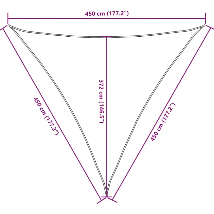 Schaduwdoeken-vidaXL - Zonnezeil - Zwart - 4.5 x 4.5 x 4.5 m