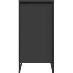 Schoenenkasten-vidaXL - Zwart Schoenenkast met 4 vakken - Bewerkt hout en metaal - 80x38x78 cm