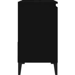 vidaXL - Zwart Wastafelonderkast - 1 deur 2 lades - Hout en metaal - 65x33x60 cm