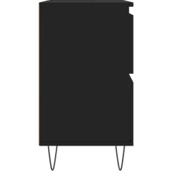 vidaXL - Zwart Wastafelonderkast - 1 deur 4 lades - Bewerkt hout - 80x33x60 cm