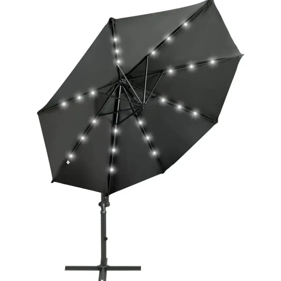 vidaXL - Zweefparasol - Antraciet - 300 cm