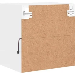 Tv Meubels-vidaXL - Zwevend LED TV-meubel glas legplank - Wit - 40x28.5x40 cm