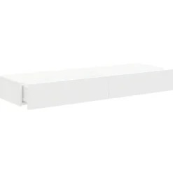 Tv Meubels-vidaXL - Zwevend LED TV-meubel met lade - Wit - Hout - 60x35x15.5 cm - 2 stuks