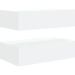 Tv Meubels-vidaXL - Zwevend LED TV-meubel met lade - Wit - Hout - 60x35x15.5 cm - 2 stuks