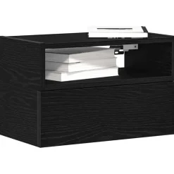 vidaXL - Zwevend Nachtkastjes met lade - Zwart - 45x26x28.5 cm - Set van 2
