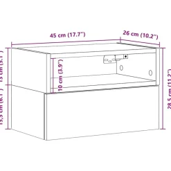 vidaXL - Zwevend Nachtkastjes met lade - Zwart - 45x26x28.5 cm - Set van 2