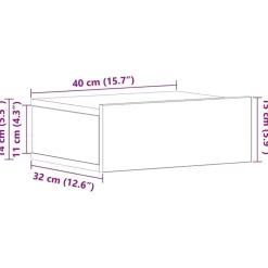 Nachtkastjes|Nachtkastjes-vidaXL - Zwevend Nachtkastje - Zwart - Bewerkt hout - 2 stuks