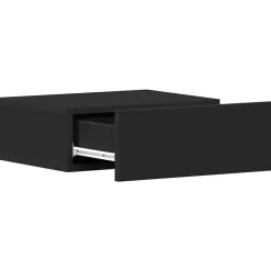 Nachtkastjes|Nachtkastjes-vidaXL - Zwevend Nachtkastje - Zwart - Bewerkt hout - 2 stuks