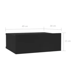Nachtkastjes|Nachtkastjes-vidaXL - Zwevend Nachtkastje - Zwart - Bewerkt hout - 2 stuks
