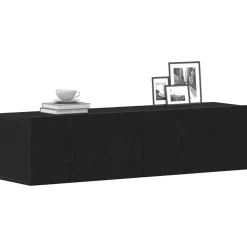 vidaXL - Zwevend TV-meubel met 2 deuren - Zwart eiken - 120x30x30.5 cm