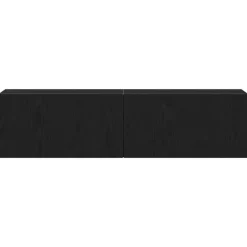vidaXL - Zwevend TV-meubel met 2 deuren - Zwart eiken - 120x30x30.5 cm