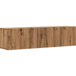 Tv Meubels-vidaXL - Zwevend TV-meubel met 2 deuren - Artisan eiken - Hout - 120x30x30 cm