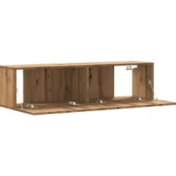 Tv Meubels-vidaXL - Zwevend TV-meubel met 2 deuren - Artisan eiken - Hout - 120x30x30 cm