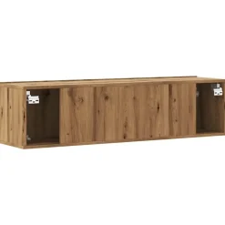 Tv Meubels-vidaXL - Zwevend TV-meubel met 2 deuren - Artisan eiken - Hout - 120x30x30 cm