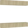 vidaXL - Zwevend TV-meubel met 1 deur - Sonoma eiken - 100x30x30 cm - 4 stuks