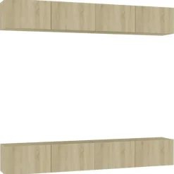 vidaXL - Zwevend TV-meubel met 1 deur - Sonoma eiken - 100x30x30 cm - 4 stuks