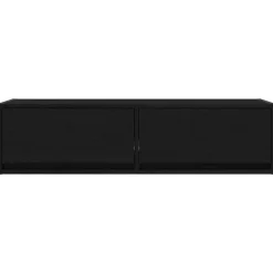 vidaXL - Zwevend TV-meubel met 2 lades - Zwart eiken - 100x31x25.5 cm