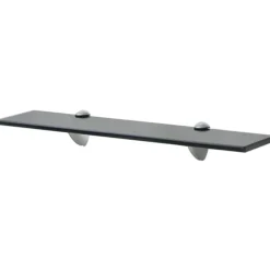 Wandplanken-vidaXL - Zwevende Plank - Zwart - Glas - 50 x 10 cm