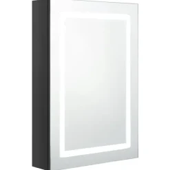 vidaXL Badkamerkast met spiegel LED 50x13x70 cm glanzend zwart