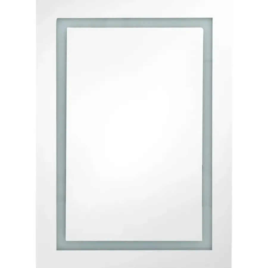 vidaXL Badkamerkast met spiegel LED 50x13x70 cm glanzend zwart