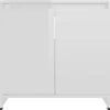 Wastafelkasten-vidaXL Badkamerkast 60x33x61 cm spaanplaat hoogglans wit
