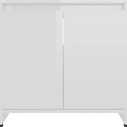 Wastafelkasten-vidaXL Badkamerkast 60x33x61 cm spaanplaat hoogglans wit