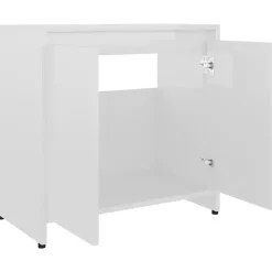 Wastafelkasten-vidaXL Badkamerkast 60x33x61 cm spaanplaat hoogglans wit