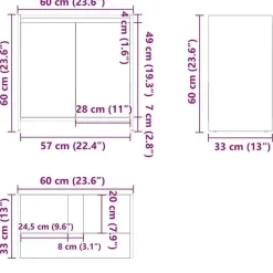 Wastafelkasten-vidaXL Badkamerkast 60x33x61 cm spaanplaat zwart