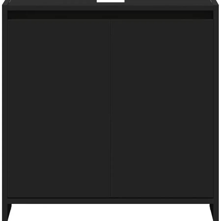 Wastafelkasten-vidaXL Badkamerkast 60x33x61 cm spaanplaat zwart