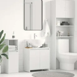Wastafelkasten-vidaXL Badkamerkast 60x33x61 cm spaanplaat wit