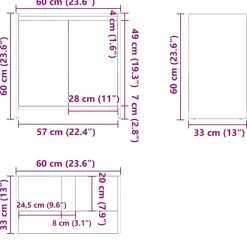 Wastafelkasten-vidaXL Badkamerkast 60x33x61 cm spaanplaat wit