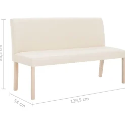 vidaXL Bankje 139,5 cm polyester crème