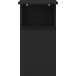 Bijzettafels-vidaXL Bijzettafel - Modern - Zwart - Bewerkt hout - 36x30x56 cm