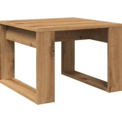 Bijzettafels-vidaXL Bijzettafel - Salontafel - U-porten - Artisanaal eiken - 50x50x35 cm