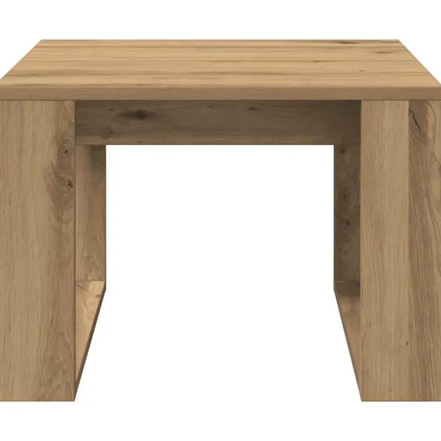Bijzettafels-vidaXL Bijzettafel - Salontafel - U-porten - Artisanaal eiken - 50x50x35 cm