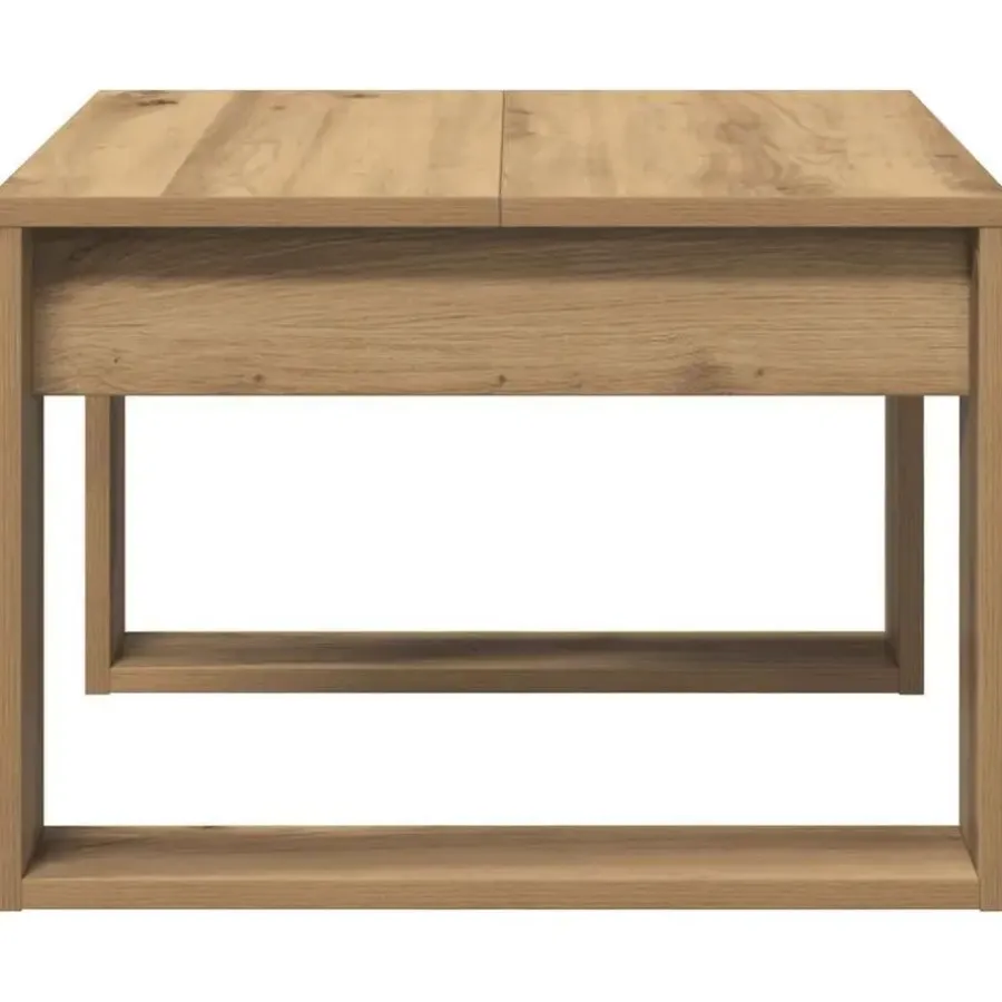 Bijzettafels-vidaXL Bijzettafel - Salontafel - U-porten - Artisanaal eiken - 50x50x35 cm