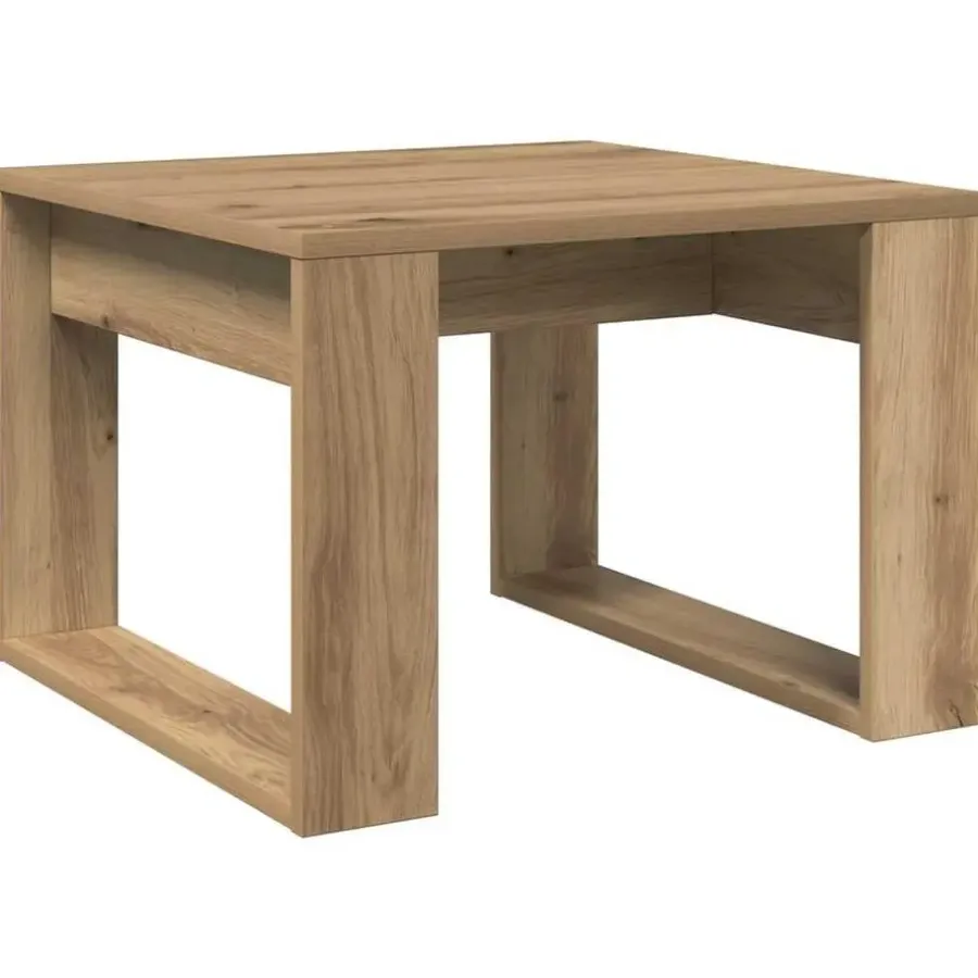 Bijzettafels-vidaXL Bijzettafel - Salontafel - U-porten - Artisanaal eiken - 50x50x35 cm