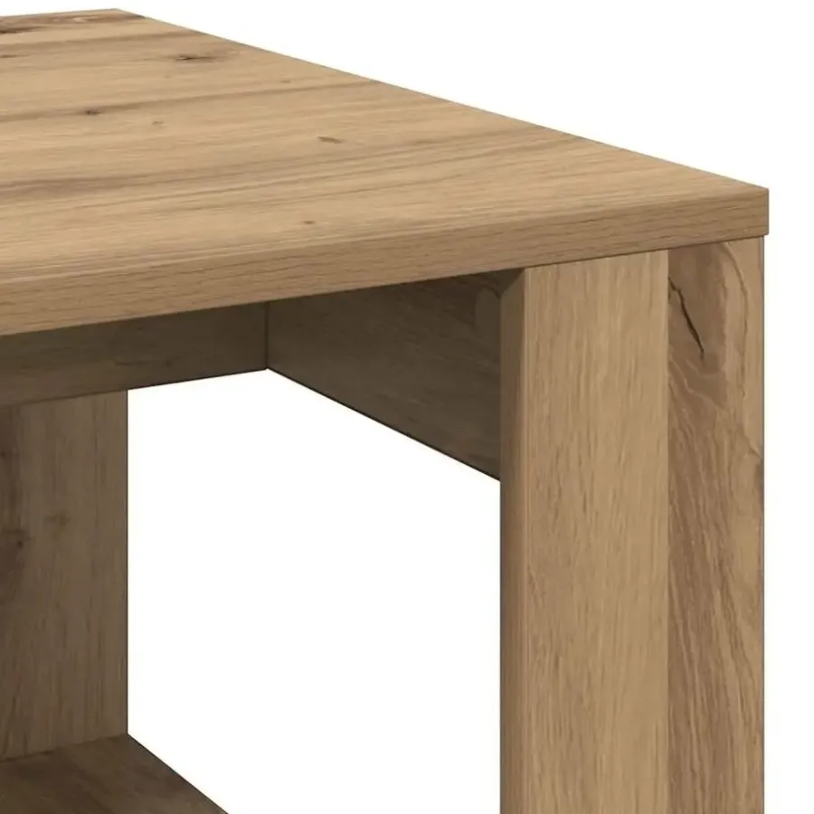 Bijzettafels-vidaXL Bijzettafel - Salontafel - U-porten - Artisanaal eiken - 50x50x35 cm
