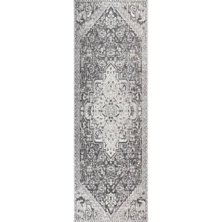 vidaXL Buitenkleed platgeweven 80x250 cm lichtgrijs