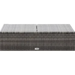 Loungebanken-vidaXL 2-delige Loungeset met kussens poly rattan grijs